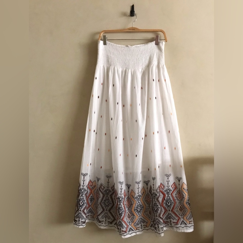 Bohemian White Maxi Skirt